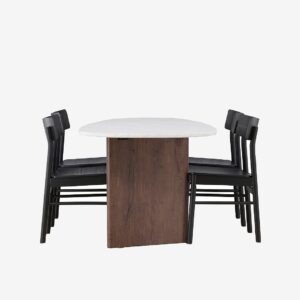 Venture Home – Matgrupp Grönvik med 4st stolar Montros – Vit – Matgrupp 4 personer – Från Homeroom