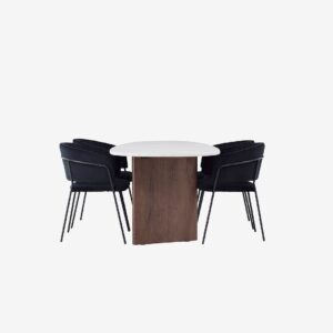 Venture Home – Matgrupp Grönvik med 4st stolar Selma – Vit – Matgrupp 4 personer – Från Homeroom