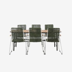 Venture Home – Matgrupp Holmbeck med 6st matstolar Bois – Natur – Matgrupper – Från Homeroom