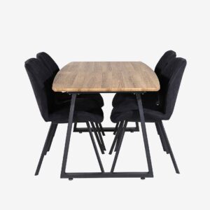 Venture Home – Matgrupp Inca med 4st matstolar Gemma – Brun – Matgrupp 4 personer – Från Homeroom