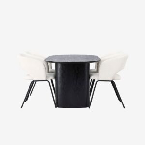 Venture Home – Matgrupp Isolde med 4st stolar Day – Svart – Matgrupp 4 personer – Från Homeroom