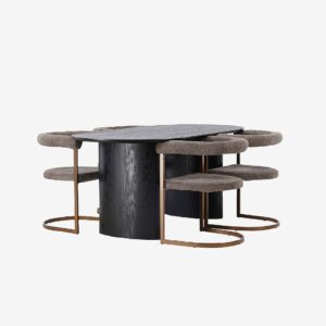 Venture Home – Matgrupp Isolde med 4st stolar Morning – Svart – Matgrupp 4 personer – Från Homeroom