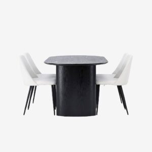 Venture Home – Matgrupp Isolde med 4st stolar Night – Svart – Matgrupp 4 personer – Från Homeroom