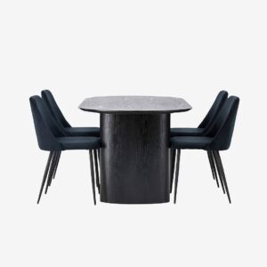 Venture Home – Matgrupp Isolde med 4st stolar Night – Svart – Matgrupp 4 personer – Från Homeroom