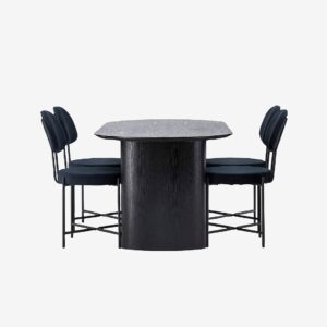 Venture Home – Matgrupp Isolde med 4st stolar Stella – Svart – Matgrupp 4 personer – Från Homeroom