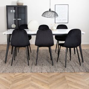 Venture Home – Matgrupp Jimmy med 6 st matstolar Polar – Vit – Matgrupp 6 personer – Från Homeroom