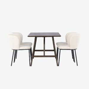 Venture Home – Matgrupp Kaseindon med 4st stolar Edina – Brun – Matgrupp 4 personer – Från Homeroom