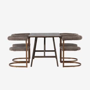 Venture Home – Matgrupp Kaseindon med 4st stolar Morning – Brun – Matgrupp 4 personer – Från Homeroom