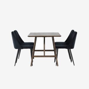 Venture Home – Matgrupp Kaseindon med 4st stolar Night – Brun – Matgrupp 4 personer – Från Homeroom