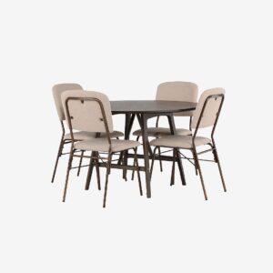 Venture Home – Matgrupp Kaseindon med 4st stolar Seda – Brun – Matgrupp 4 personer – Från Homeroom