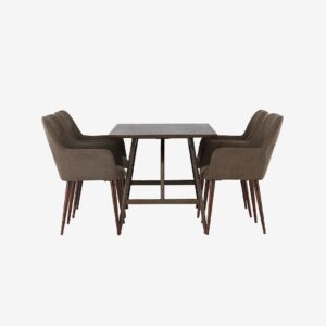 Venture Home – Matgrupp Kaseindon med 4st stolar Tomorrow – Brun – Matgrupp 4 personer – Från Homeroom