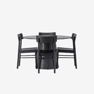 Venture Home – Matgrupp Lanzo med 4st stolar Montros – Svart – Matgrupp 4 personer – Från Homeroom