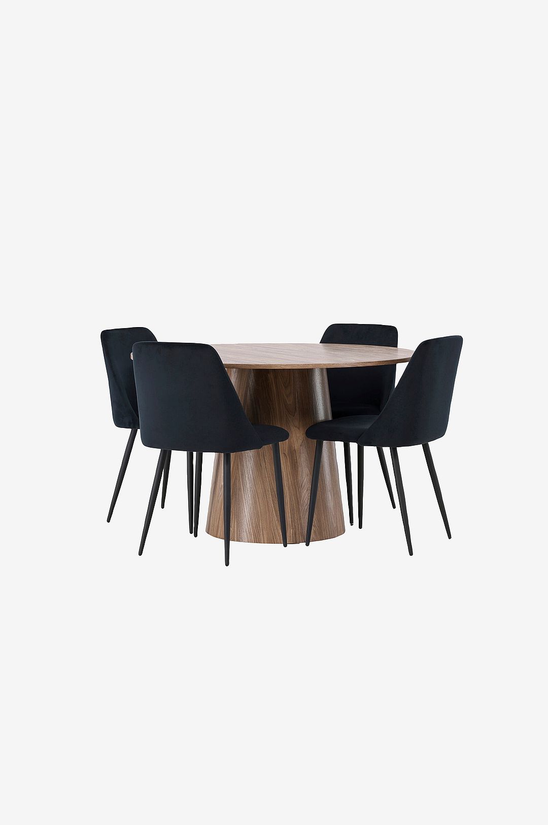 Venture Home – Matgrupp Lanzo med 4st stolar Night – Brun – Matgrupp 4 personer – Från Homeroom