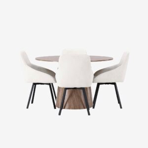 Venture Home – Matgrupp Lanzo med 4st stolar Rosie – Brun – Matgrupp 4 personer – Från Homeroom