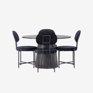 Venture Home – Matgrupp Lanzo med 4st stolar Stella – Svart – Matgrupp 4 personer – Från Homeroom