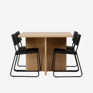 Venture Home – Matgrupp Leo med 4st stolar Kenth – Brun – Matgrupp 4 personer – Från Homeroom