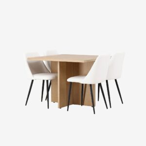 Venture Home – Matgrupp Leo med 4st stolar Night – Brun – Matgrupp 4 personer – Från Homeroom