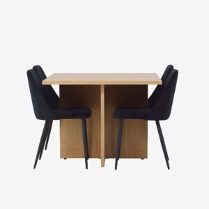 Venture Home – Matgrupp Leo med 4st stolar Night – Brun – Matgrupp 4 personer – Från Homeroom