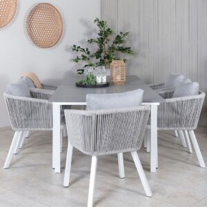 Venture Home – Matgrupp Levels med 6st matstolar Virya – Grå – Matgrupper – Från Homeroom