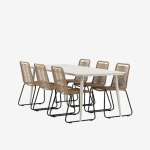 Venture Home – Matgrupp Lina med 6st matstolar Lindos – Svart – Matgrupper – Från Homeroom