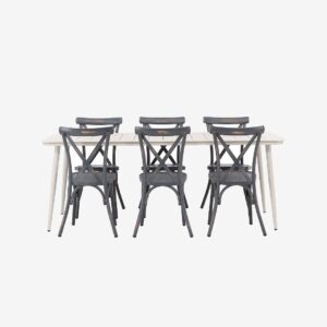 Venture Home – Matgrupp Lina med 6st matstolar Tablas – Beige – Matgrupper – Från Homeroom