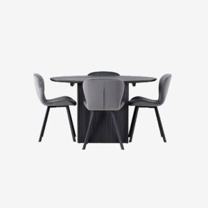 Venture Home – Matgrupp Matilda med 4st stolar Lilja – Svart – Matgrupp 4 personer – Från Homeroom