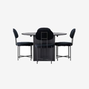 Venture Home – Matgrupp Matilda med 4st stolar Stella – Svart – Matgrupp 4 personer – Från Homeroom