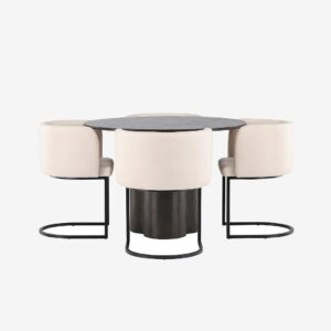 Venture Home – Matgrupp Olivia med 4st matstolar Simrishman – Brun – Matgrupp 4 personer – Från Homeroom