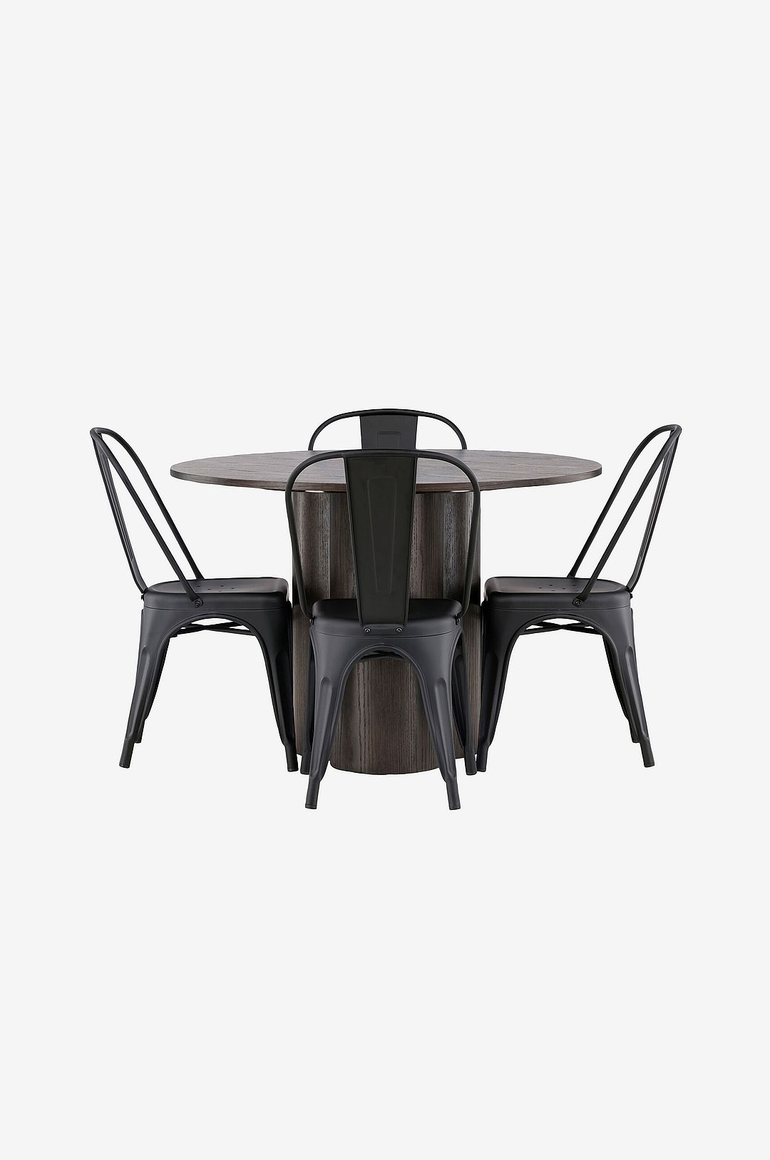 Venture Home – Matgrupp Olivia med 4st matstolar Tempe – Brun – Matgrupp 4 personer – Från Homeroom