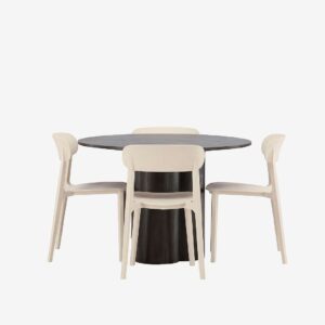 Venture Home – Matgrupp Olivia med 4st stolar Åstol – Brun – Matgrupp 4 personer – Från Homeroom