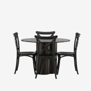 Venture Home – Matgrupp Olivia med 4st stolar Crosett – Brun – Matgrupp 4 personer – Från Homeroom