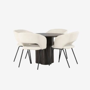 Venture Home – Matgrupp Olivia med 4st stolar Day – Brun – Matgrupp 4 personer – Från Homeroom