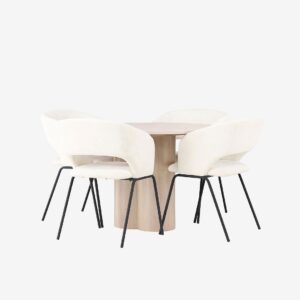 Venture Home – Matgrupp Olivia med 4st stolar Day – Vit – Matgrupp 4 personer – Från Homeroom