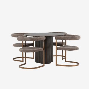 Venture Home – Matgrupp Olivia med 4st stolar Morning – Brun – Matgrupp 4 personer – Från Homeroom