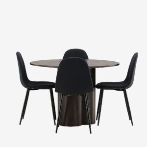 Venture Home – Matgrupp Olivia med 4st stolar Polar – Brun – Matgrupp 4 personer – Från Homeroom