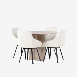 Venture Home – Matgrupp Olivia med 4st stolar Rosie – Vit – Matgrupp 4 personer – Från Homeroom