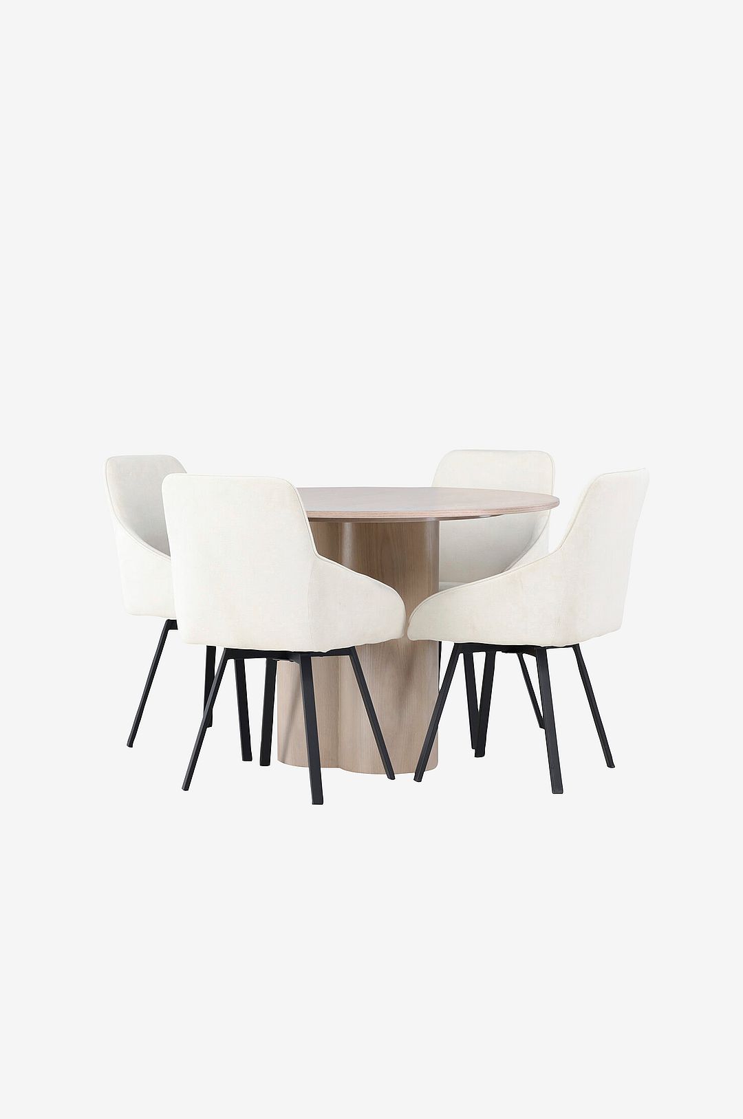 Venture Home – Matgrupp Olivia med 4st stolar Rosie – Vit – Matgrupp 4 personer – Från Homeroom