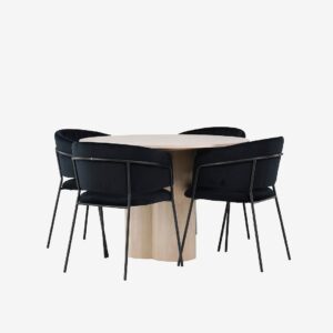 Venture Home – Matgrupp Olivia med 4st stolar Selma – Vit – Matgrupp 4 personer – Från Homeroom