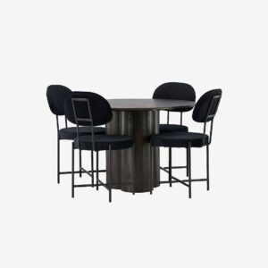 Venture Home – Matgrupp Olivia med 4st stolar Stella – Brun – Matgrupp 4 personer – Från Homeroom