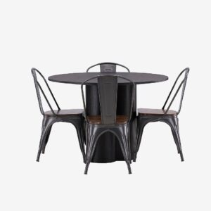 Venture Home – Matgrupp Olivia med 4st stolar Tempe – Svart – Matgrupp 4 personer – Från Homeroom