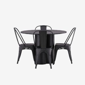 Venture Home – Matgrupp Olivia med 4st stolar Tempe – Svart – Matgrupp 4 personer – Från Homeroom