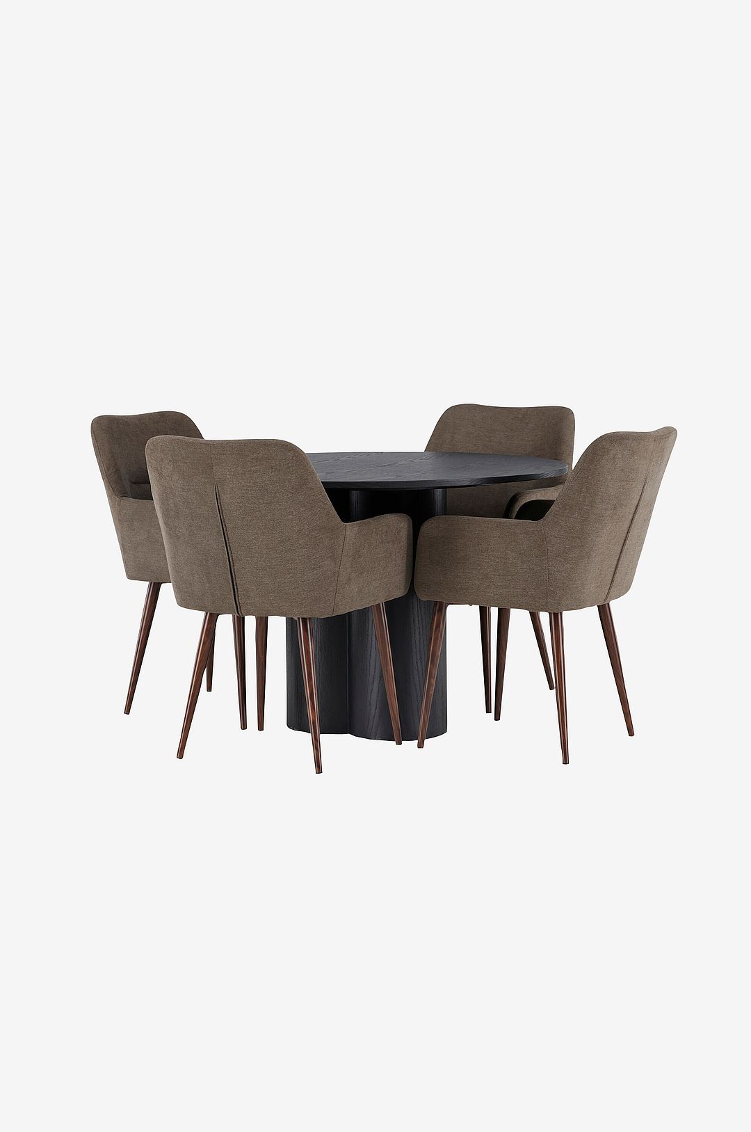 Venture Home – Matgrupp Olivia med 4st stolar Tomorrow – Svart – Matgrupp 4 personer – Från Homeroom