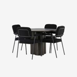 Venture Home – Matgrupp Olivia med 4st stolar Yesterday – Brun – Matgrupp 4 personer – Från Homeroom