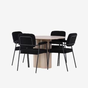 Venture Home – Matgrupp Olivia med 4st stolar Yesterday – Vit – Matgrupp 4 personer – Från Homeroom