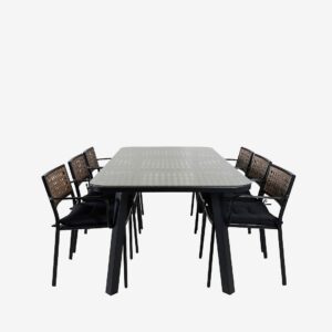 Venture Home – Matgrupp Paola med 6st matstolar Paola – Brun – Matgrupper – Från Homeroom