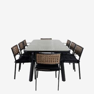 Venture Home – Matgrupp Paola med 8st matstolar Paola – Svart – Matgrupper – Från Homeroom