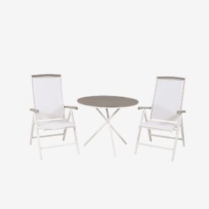 Venture Home – Matgrupp Parma med 2st matstolar Albany – Grå – Caféset – Från Homeroom