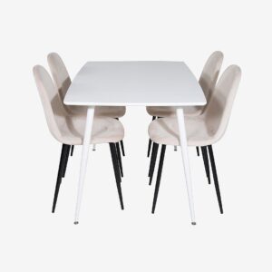 Venture Home – Matgrupp Penally inkl 4st matstolar Penally – Vit – Matgrupp 4 personer – Från Homeroom