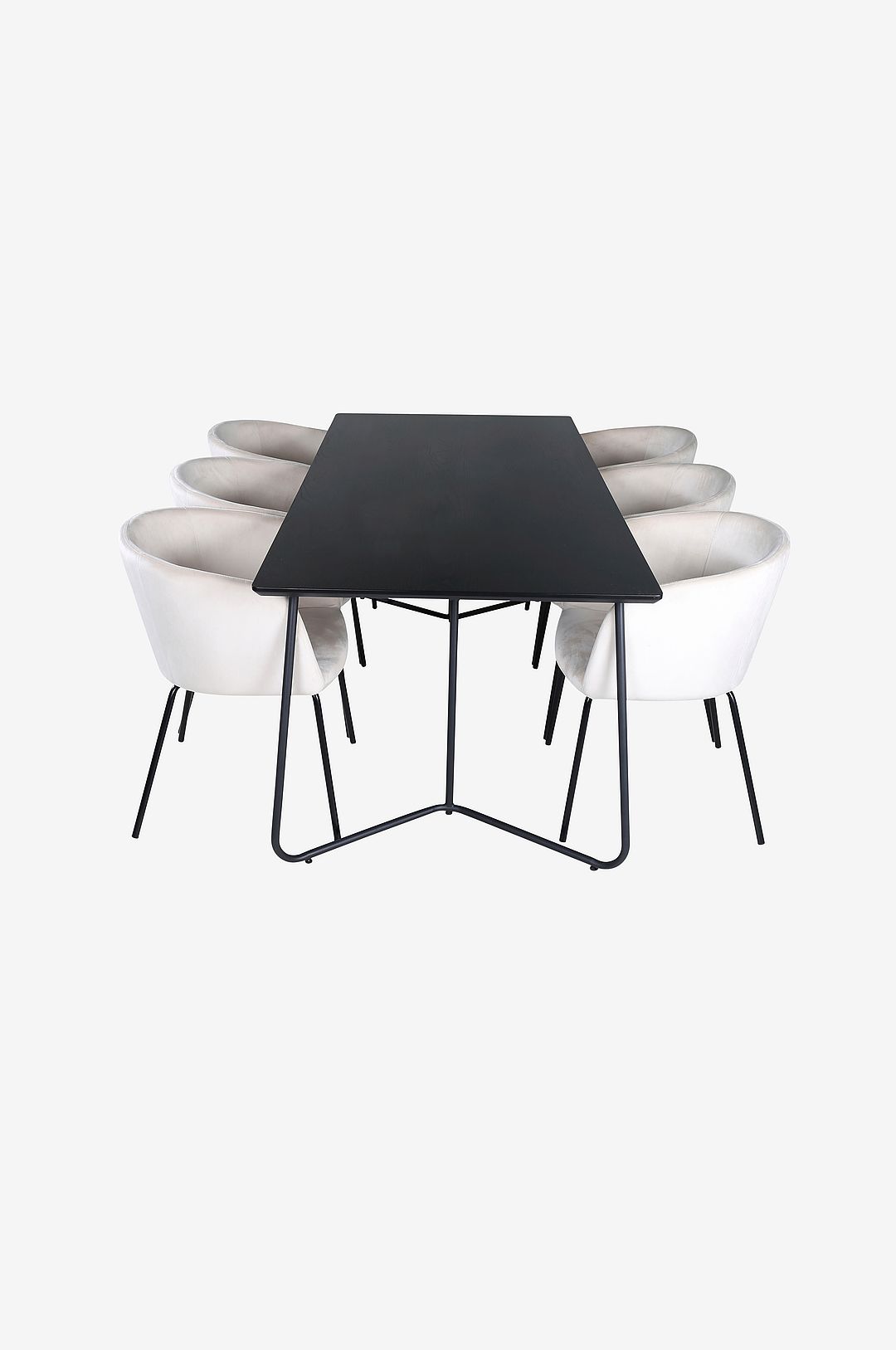 Venture Home – Matgrupp Petra med 6 st matstolar Berit – Svart – Matgrupp 6 personer – Från Homeroom