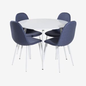 Venture Home – Matgrupp Pia med 4st matstolar Penally – Vit – Matgrupp 4 personer – Från Homeroom